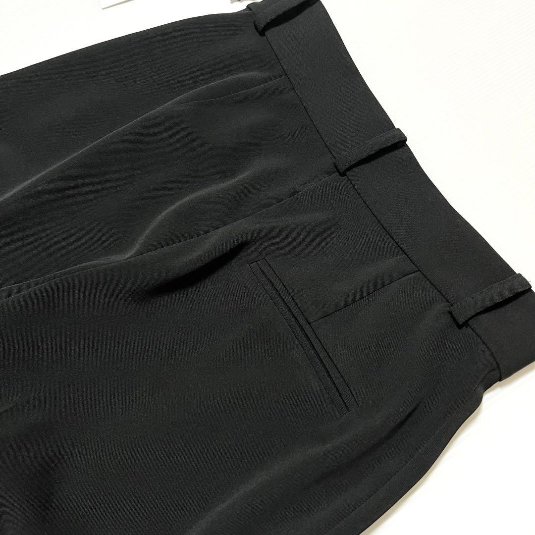 新品【MIESROHE ミースロエ】ワイド　ハーフ パンツ　ガウチョ　タック　黒