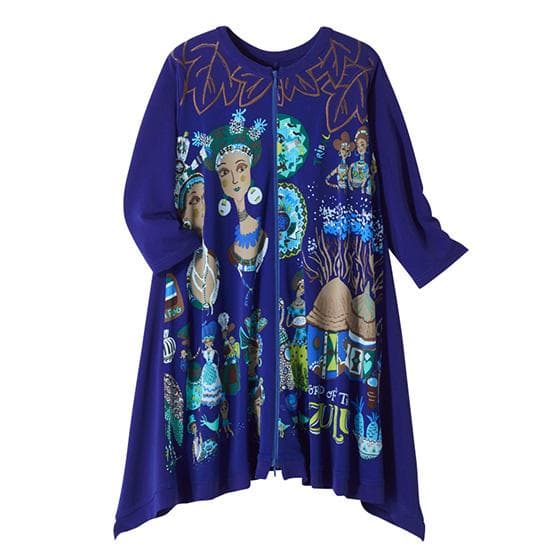 新品　トクコプルミエヴォル　にぎやかズールー族　シンメトリー　チュニック