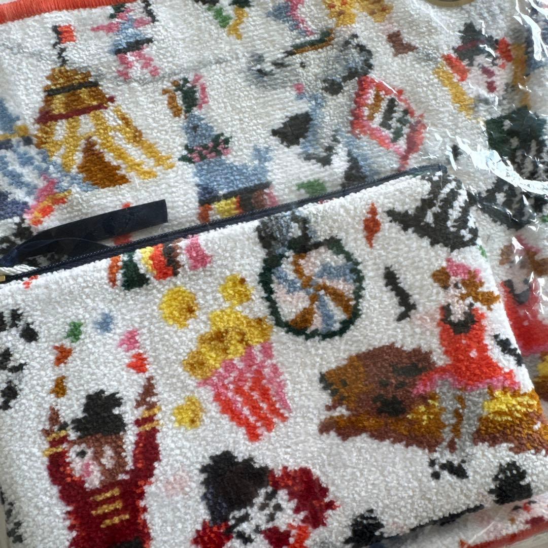 フェイラー サーカスモチーフ ハンカチ•ポーチ 2点セット