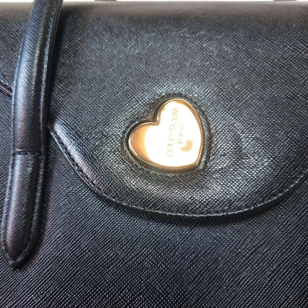 ✨courrèges クレージュ ハンドバッグ フォーマル ブラック ハート金具