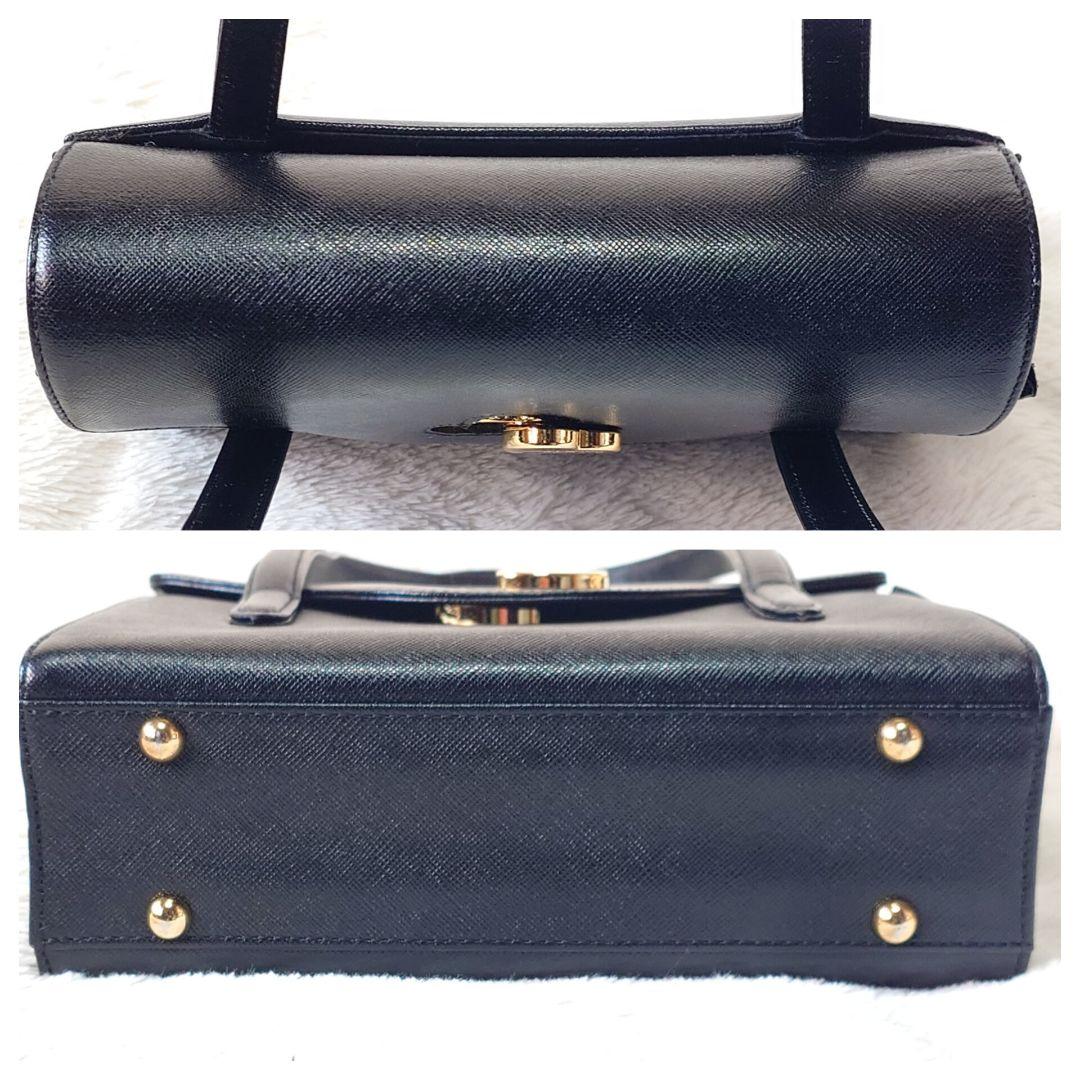 ✨courrèges クレージュ ハンドバッグ フォーマル ブラック ハート金具