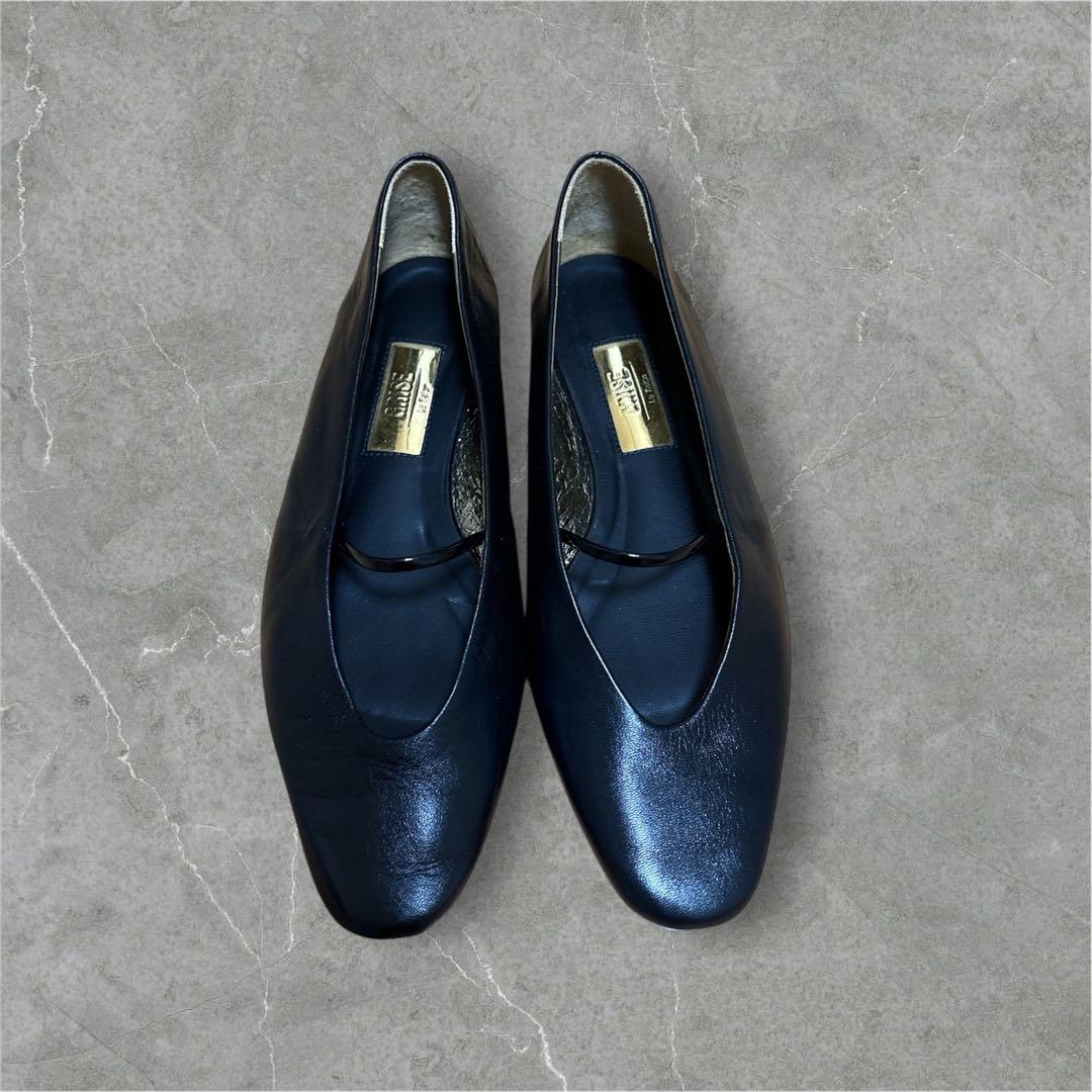 美品　Le talon ルタロンフラットパンプス　GRISE 22.5