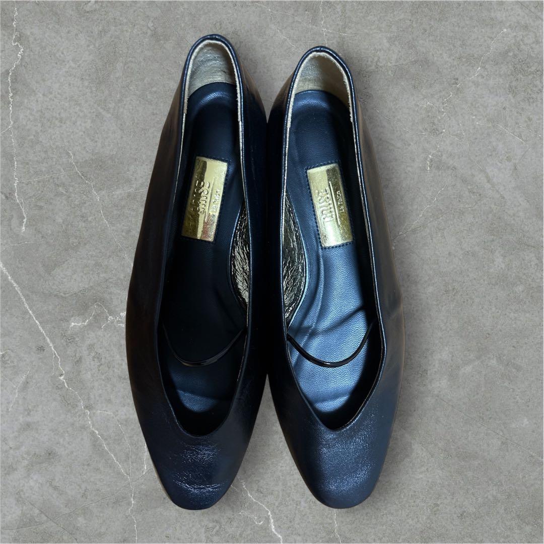 美品　Le talon ルタロンフラットパンプス　GRISE 22.5