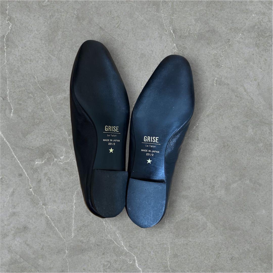 美品　Le talon ルタロンフラットパンプス　GRISE 22.5