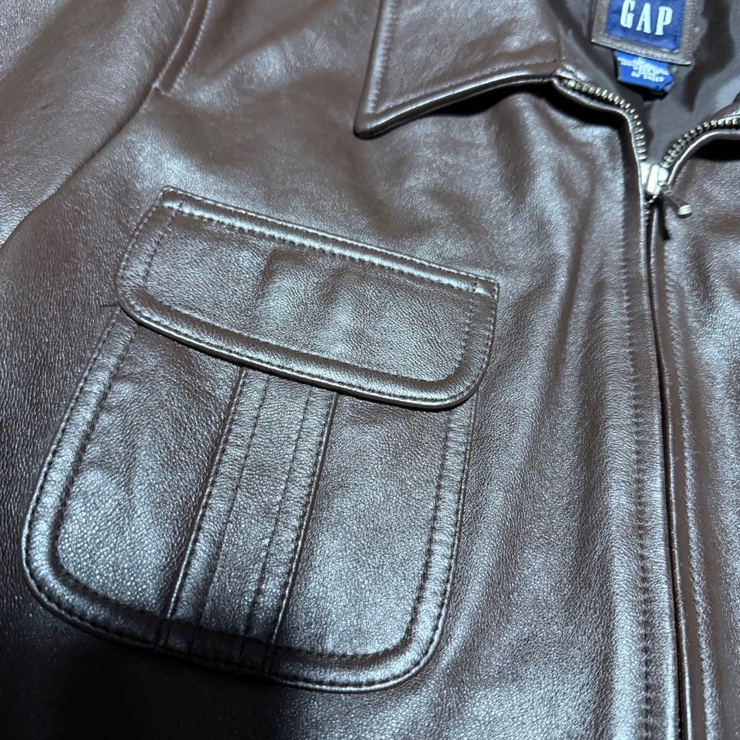 ジャケット・アウター 90'sGap single zip cropped leatherjacket
