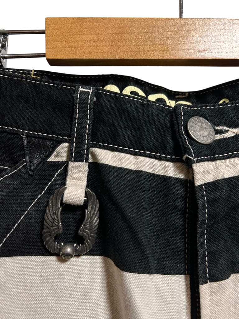 専用☆VANSON バンソン 404 囚人 ボーダー ワークパンツ W36 黒