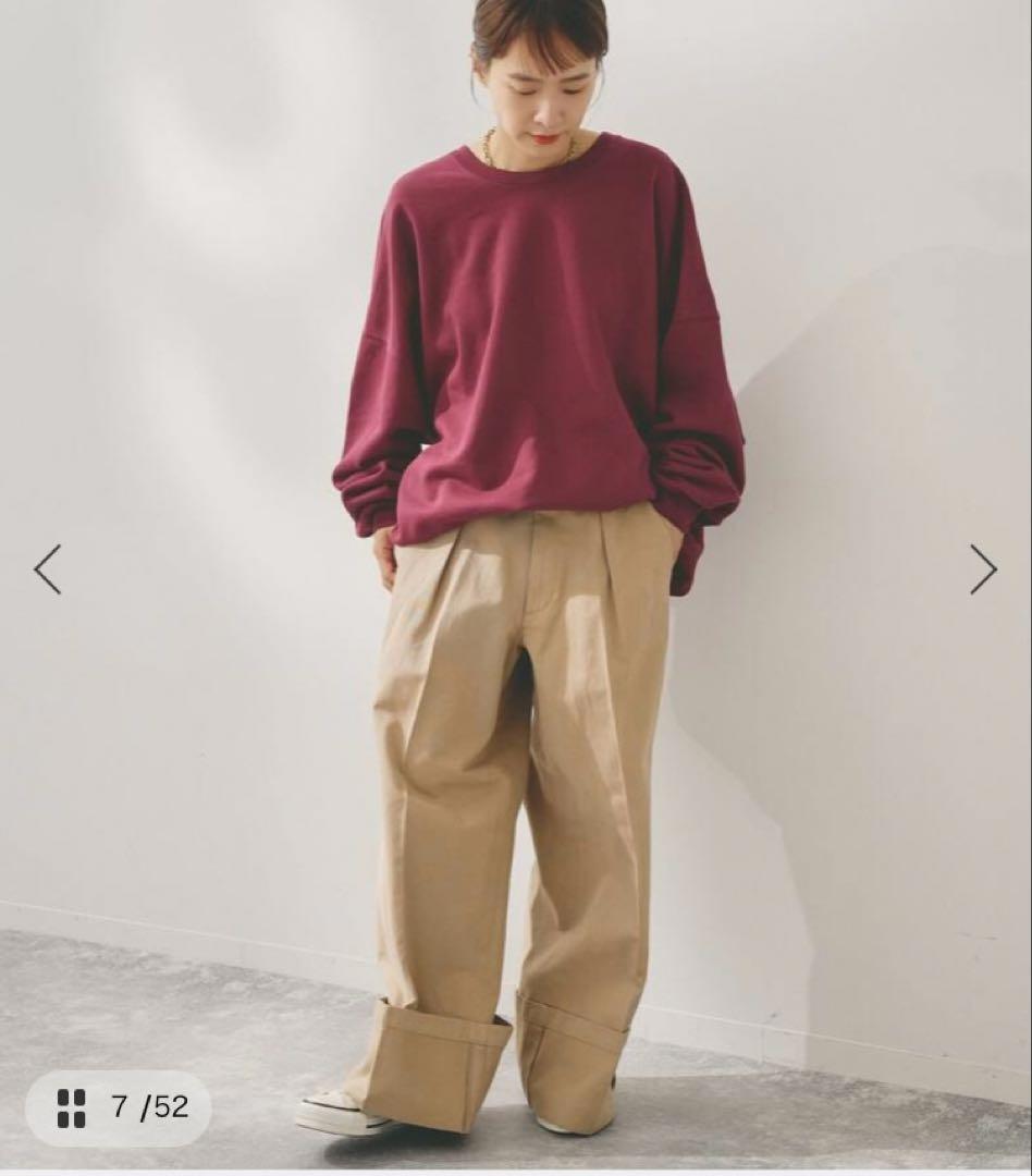 スピックアンドスパン　バーガンディ 長袖トレーナー フリーサイズ