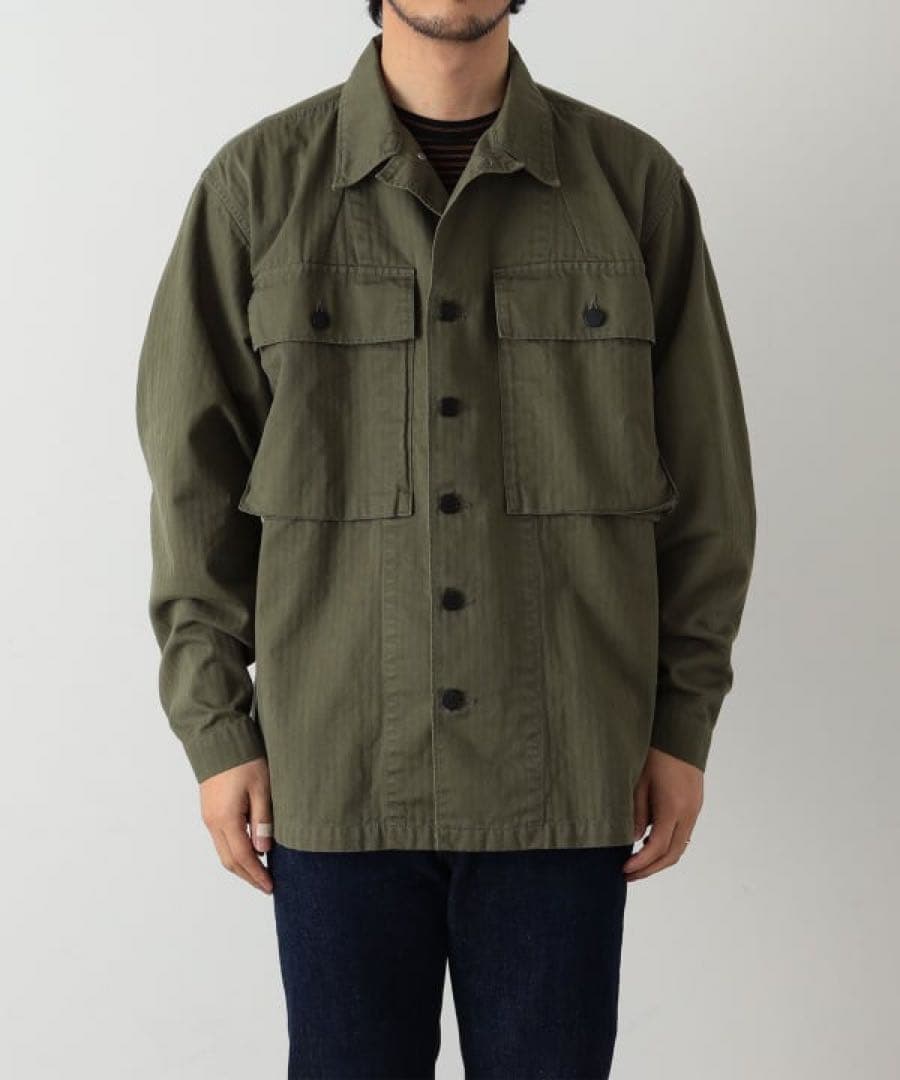 【別注】AUBERGE / M-43 ヘリンボーン ミリタリー シャツブルゾン