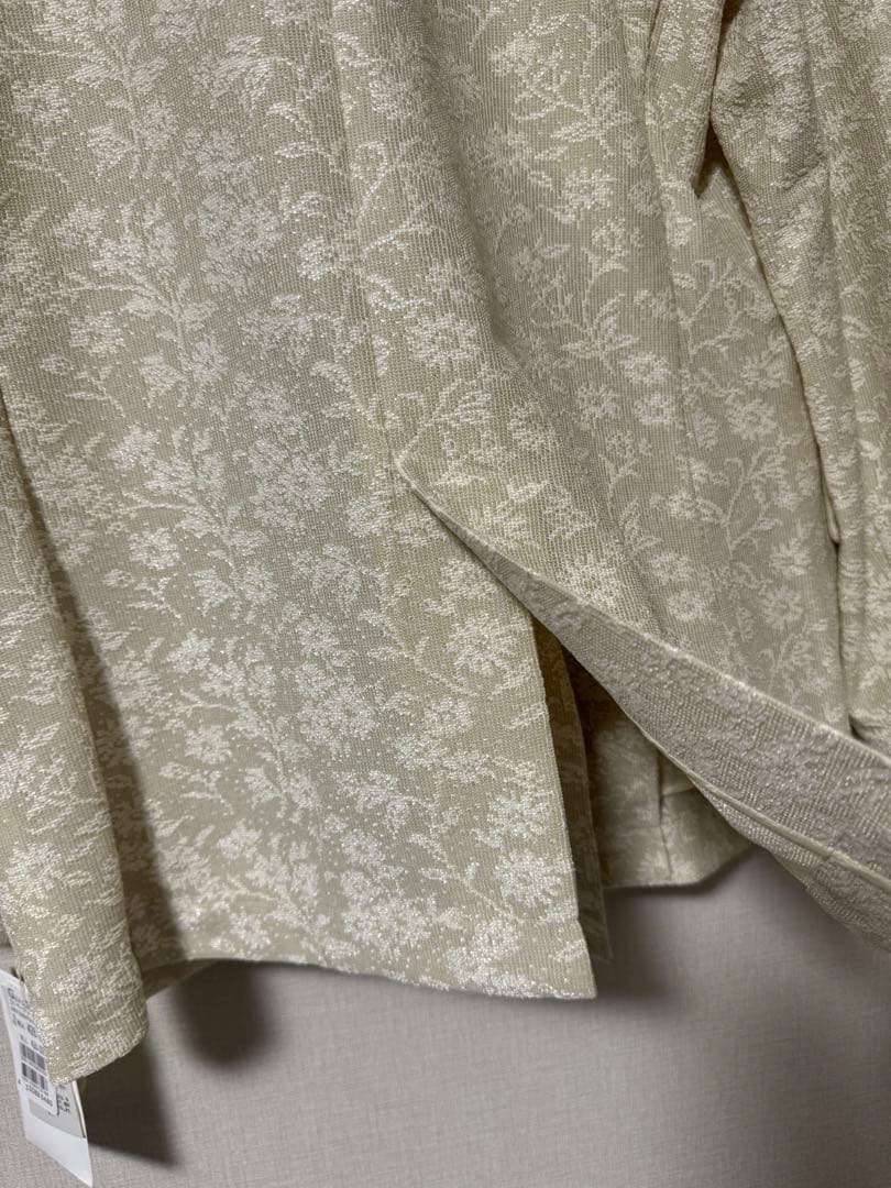 ヤマダヤ　Ample ボタニカルフラワーダブルジャケット　ベージュ