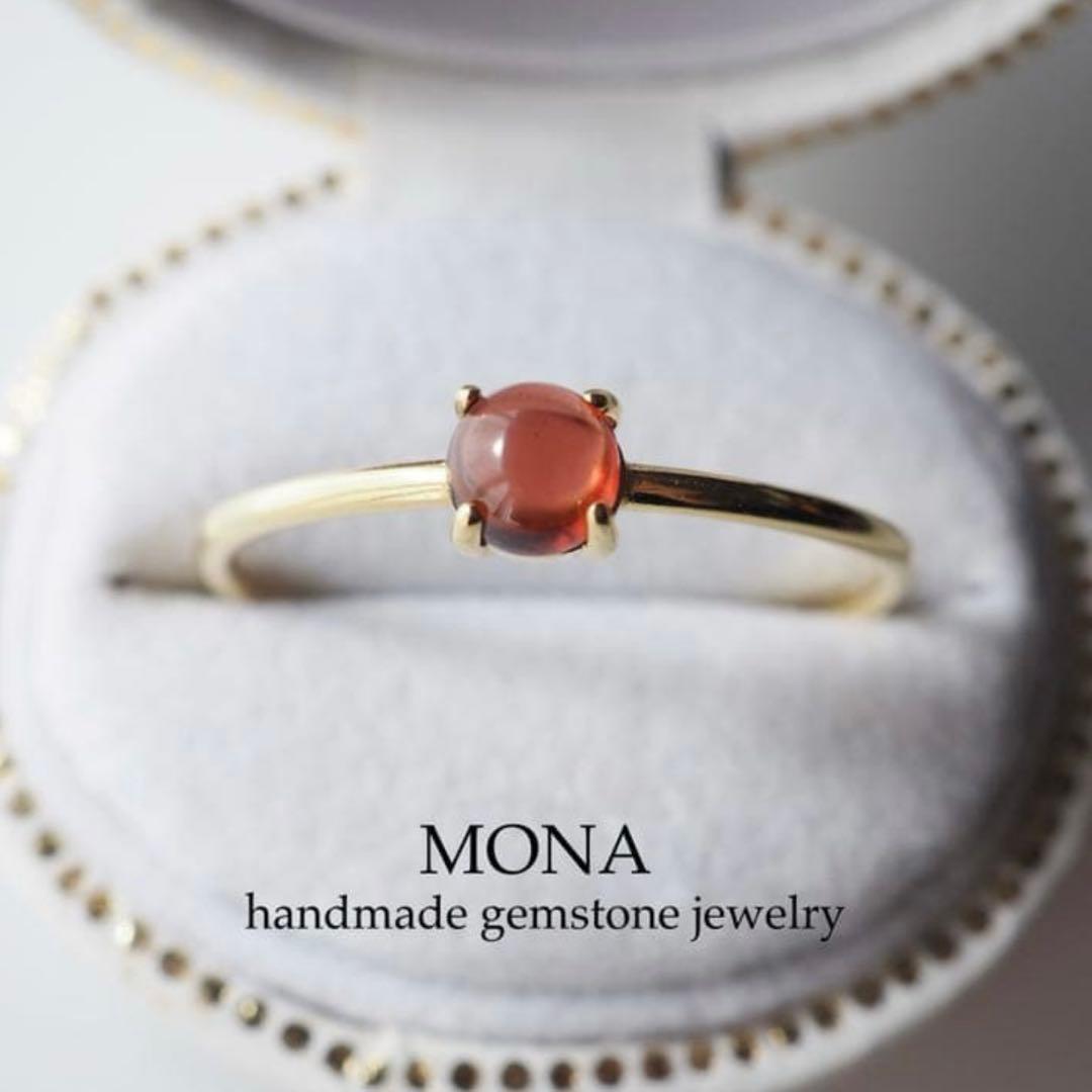 【ひなママ】インド翡翠のフリーサイズリング