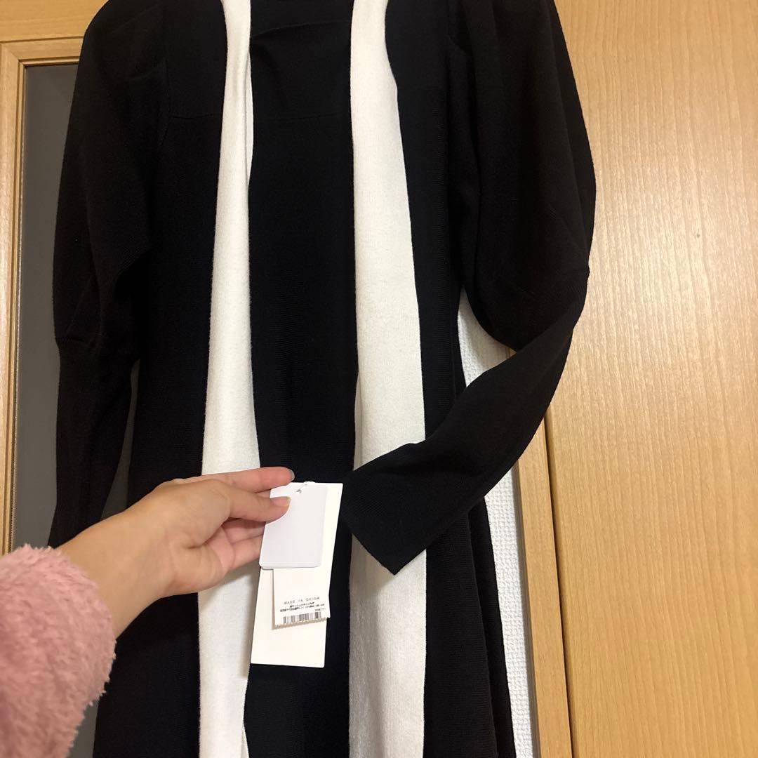 リリーブラウン lily brownボウタイリボンニットワンピース