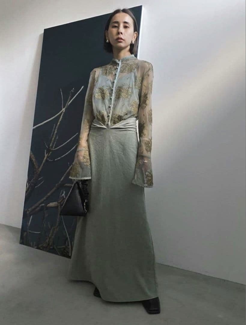 Ameri　FLOWER LACE DRESS