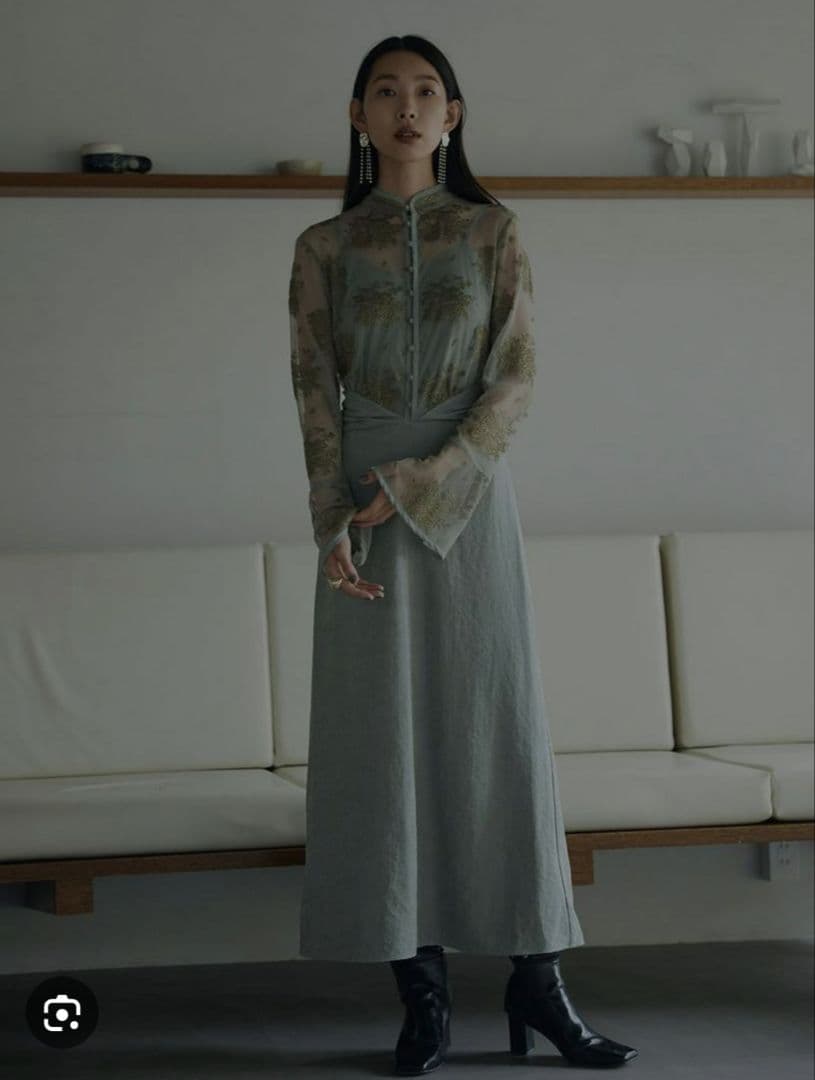 Ameri　FLOWER LACE DRESS