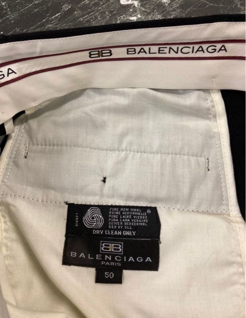 90s BALENCIAGA 黒 ウール スラックス