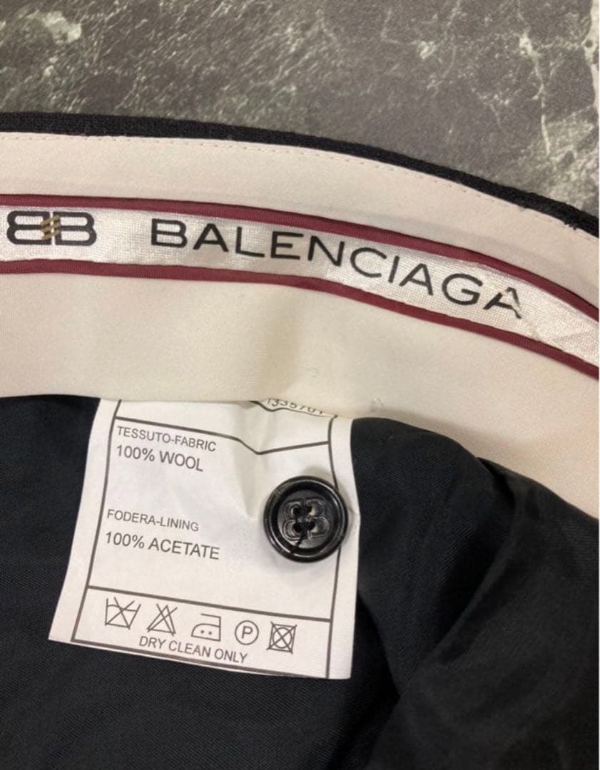 90s BALENCIAGA 黒 ウール スラックス