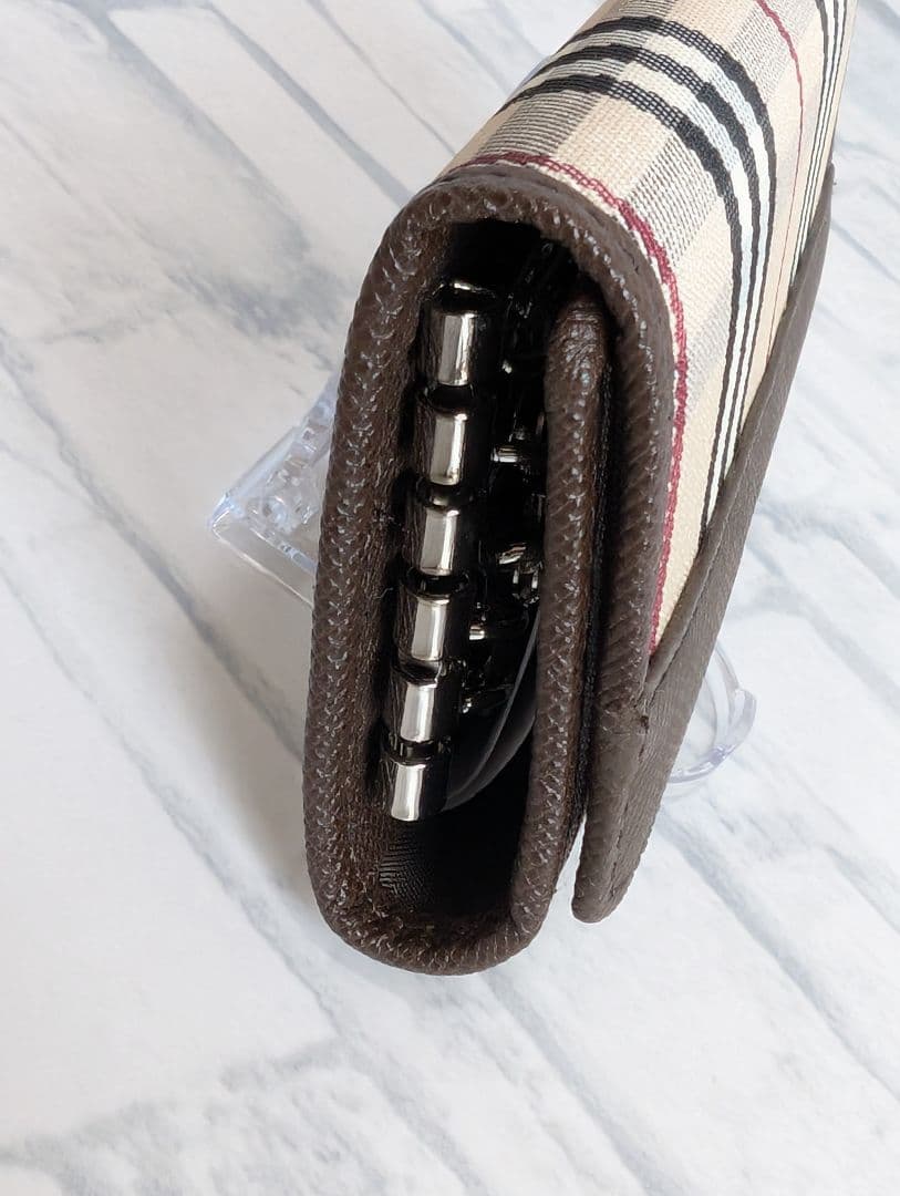 【新品未使用箱付き】BURBERRY5連キーケースノバチェックベージュ×ブラウン