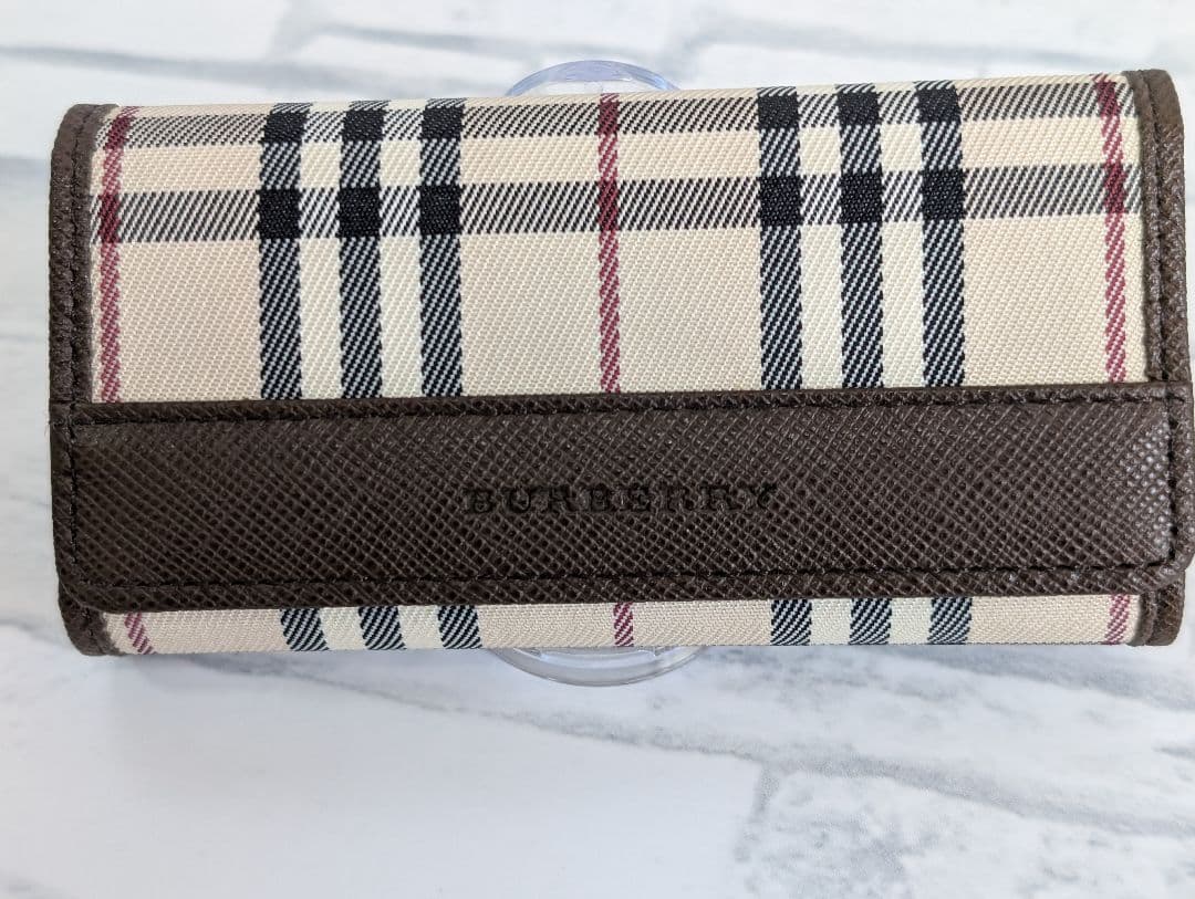 【新品未使用箱付き】BURBERRY5連キーケースノバチェックベージュ×ブラウン