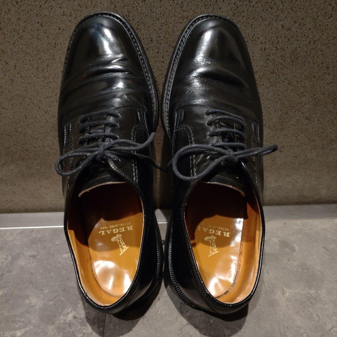 【希少・旧旧ロゴ】REGAL 2504 外羽根プレーントゥ ブラック　26EE