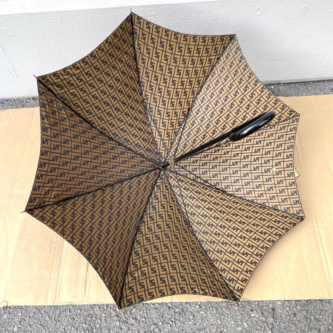 FENDI フェンディ 長傘 ズッカ柄 ブラウン