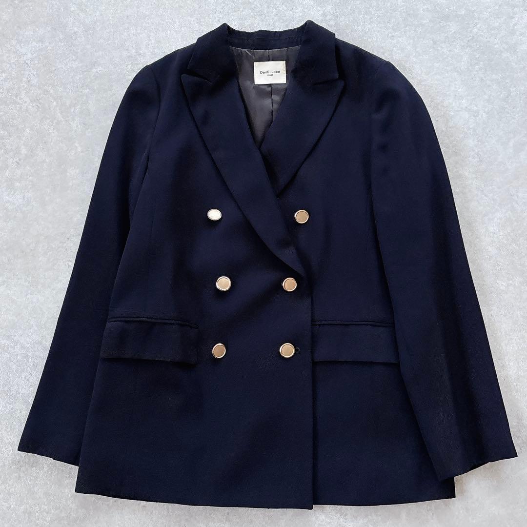 美品 デミルクスビームス 定価4万 紺ブレ 金ボタン テーラード ジャケット