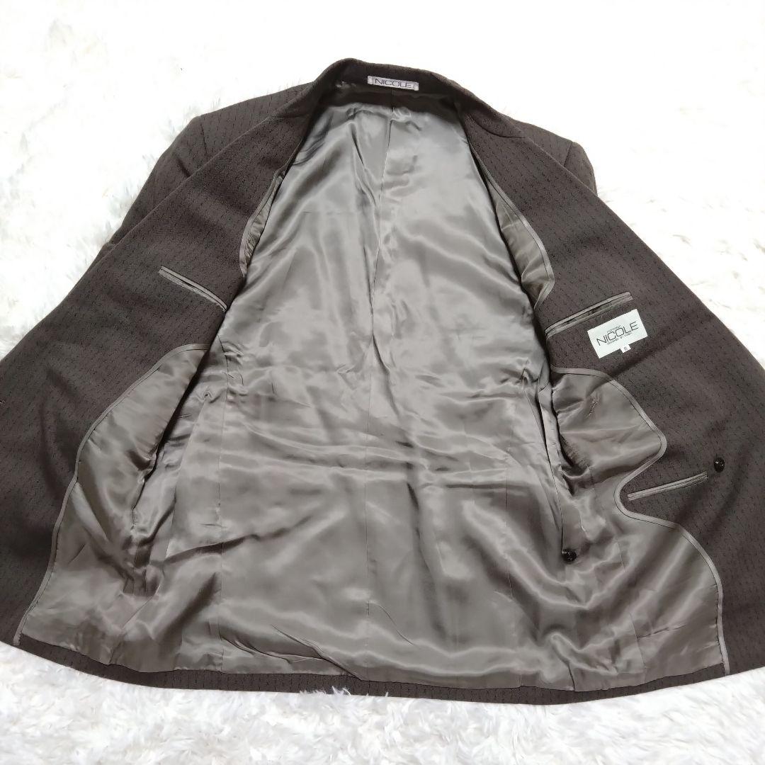 ニコル ダブルスーツ セットアップ ブラウン ウール ヴィンテージ S