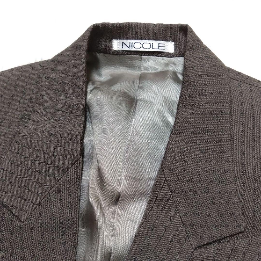 ニコル ダブルスーツ セットアップ ブラウン ウール ヴィンテージ S