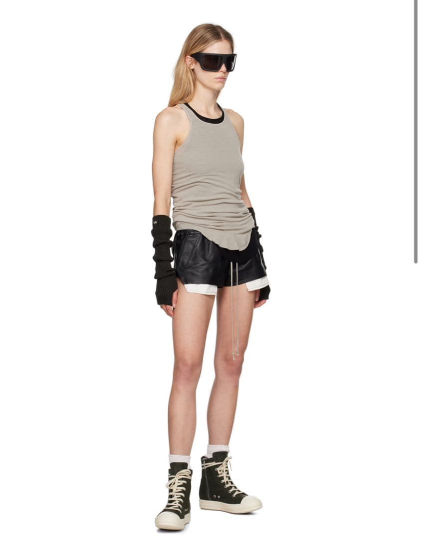 Rick Owens レディース レザー ドローストリング ショートパンツ M