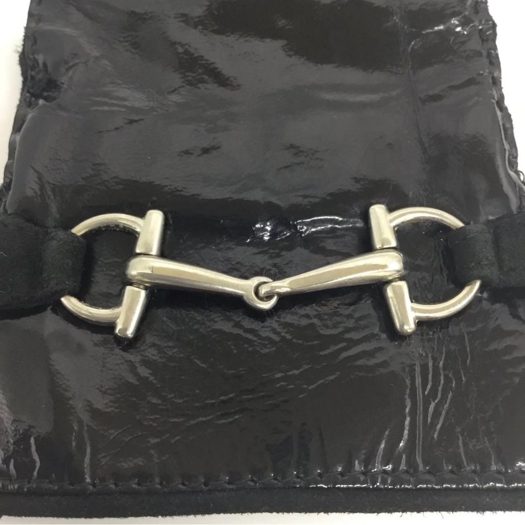 グッチ 新品 ホースビット レザー 手袋 シルク 黒 Italy タグ付