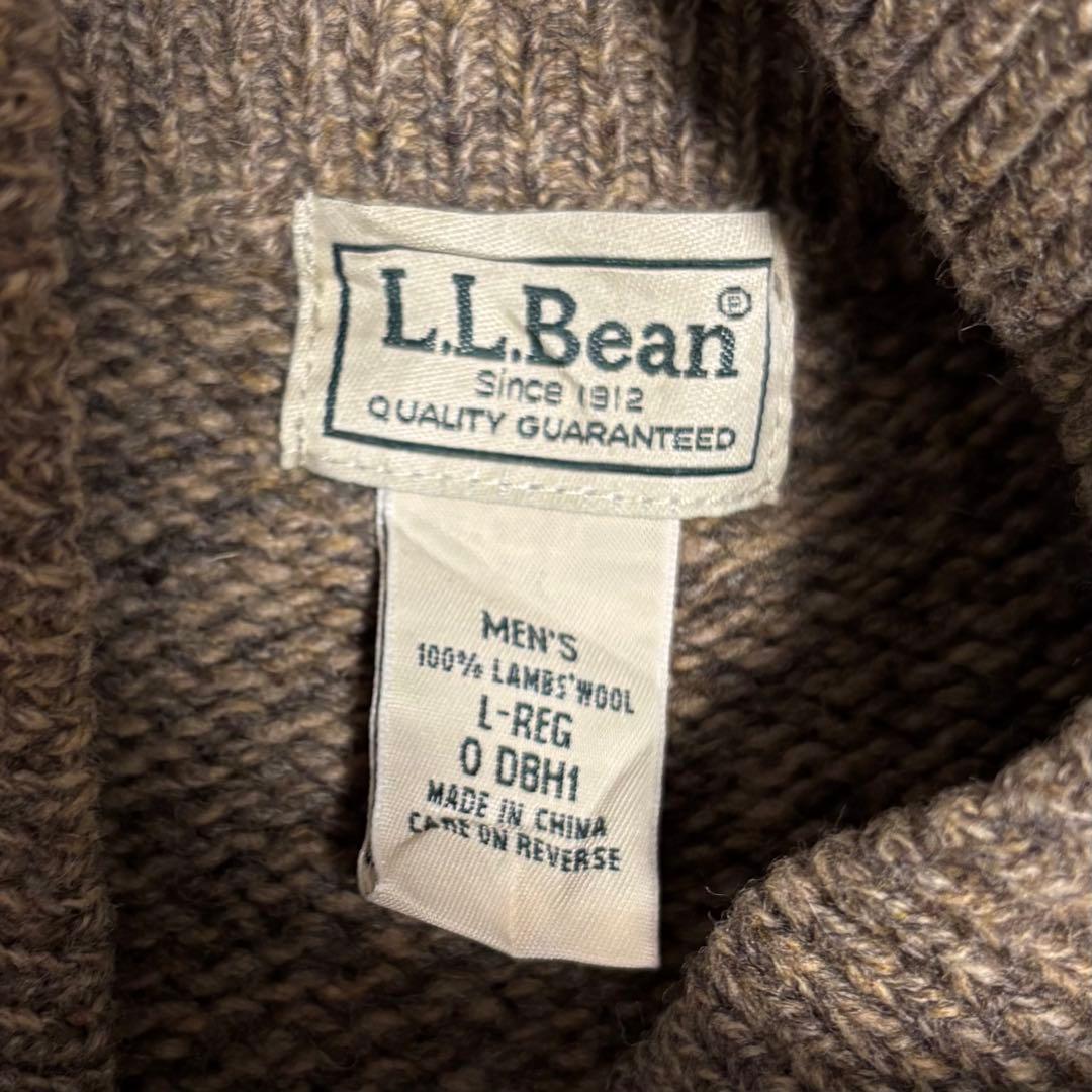 エルエルビーン　ラムウール　ハーフボタンニット　ハイネック　メランジ