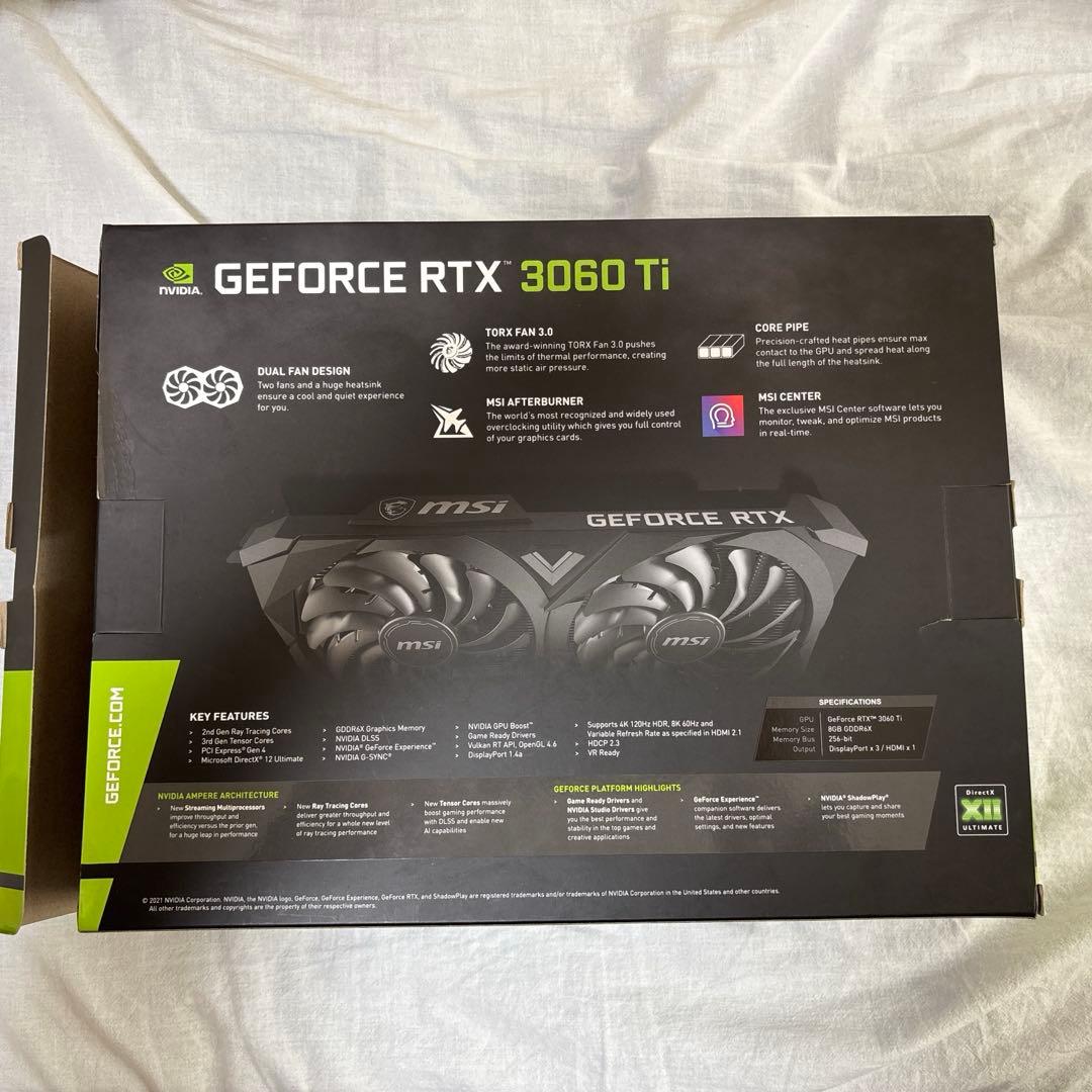 グラフィックボード・グラボ・ビデオカード MSI GEFORCE RTX3060TI VENTUS2X 8G GDDR6X