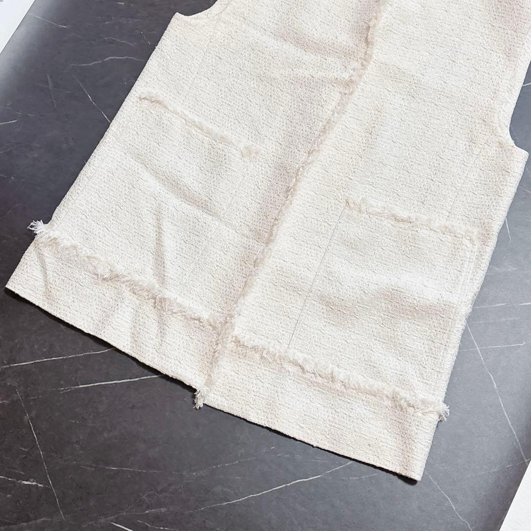 IENA イエナ　＆NAVY ドビーツイードジレ　24SS ロングジレ　白