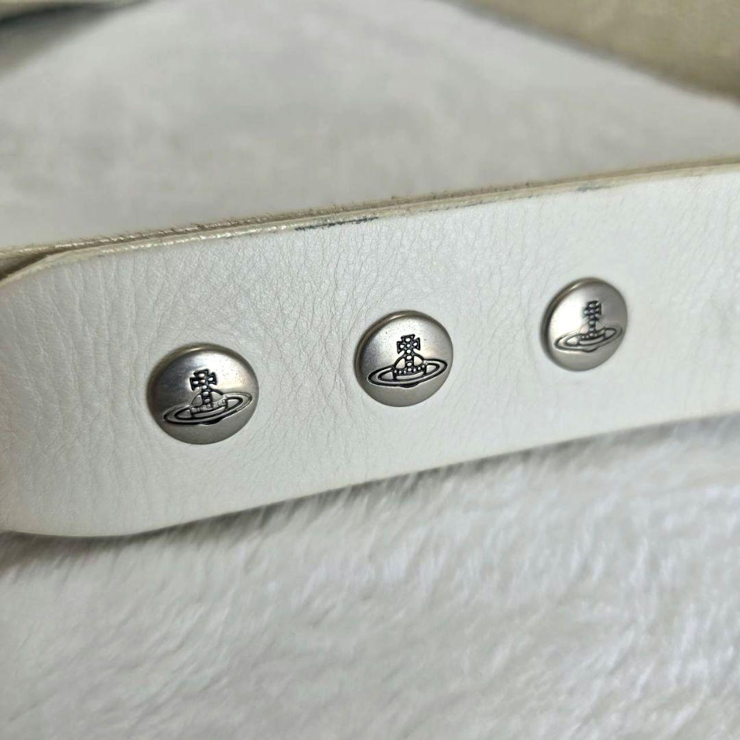 希少✨️ヴィヴィアンウエストウッド　ベルト　ビッグオーブ　レザー　ホワイト