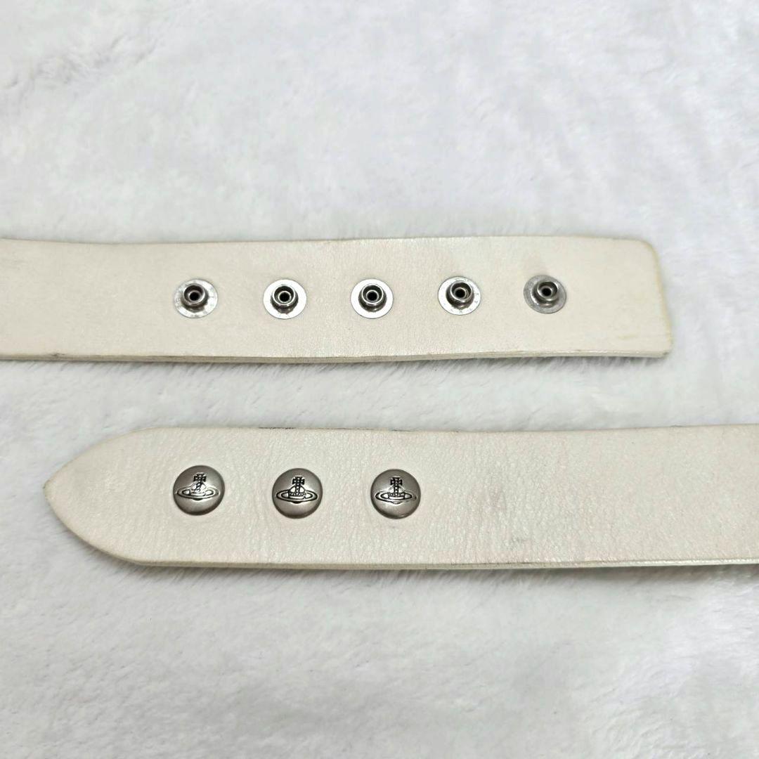 希少✨️ヴィヴィアンウエストウッド　ベルト　ビッグオーブ　レザー　ホワイト