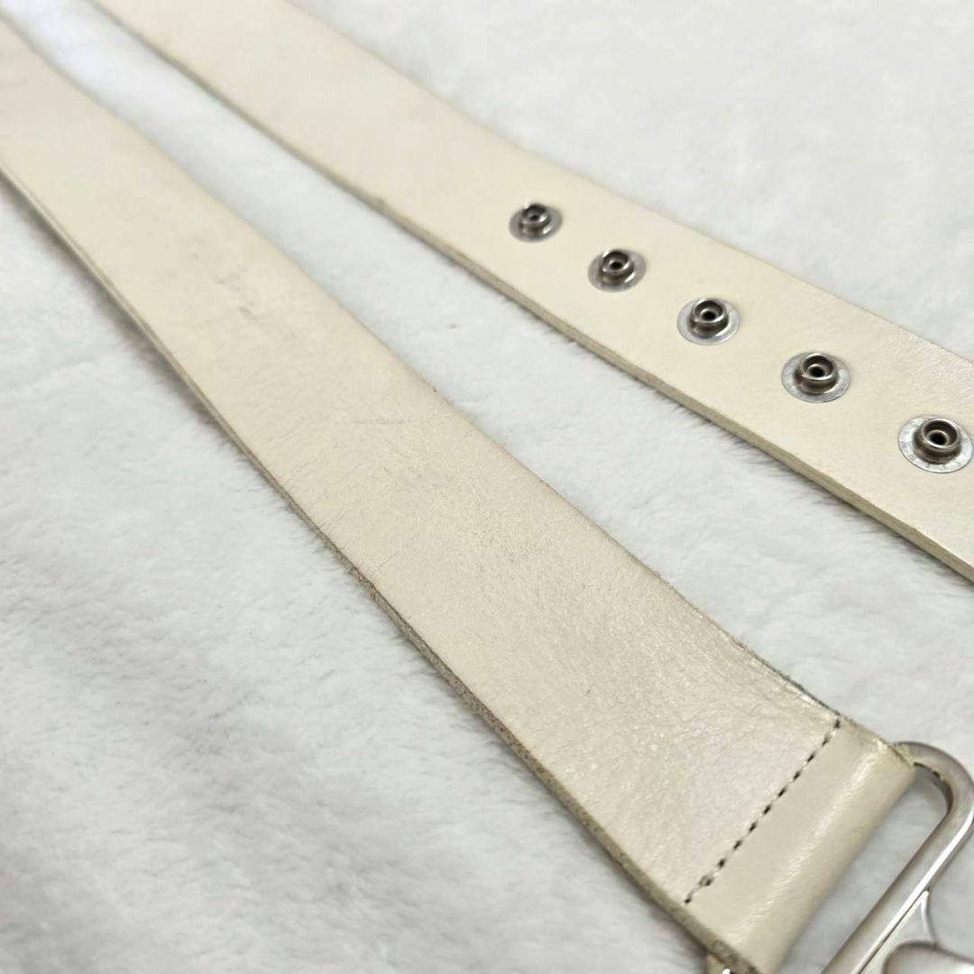 希少✨️ヴィヴィアンウエストウッド　ベルト　ビッグオーブ　レザー　ホワイト