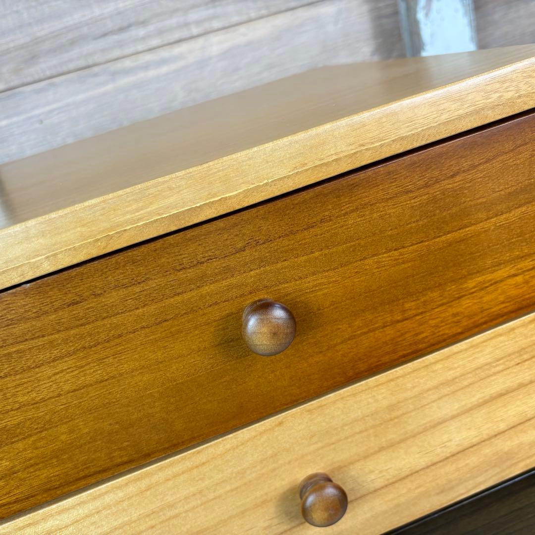 訳あり品【123】ナチュラルウッド桐材無垢木製カラー多引き出し7段チェストタンス