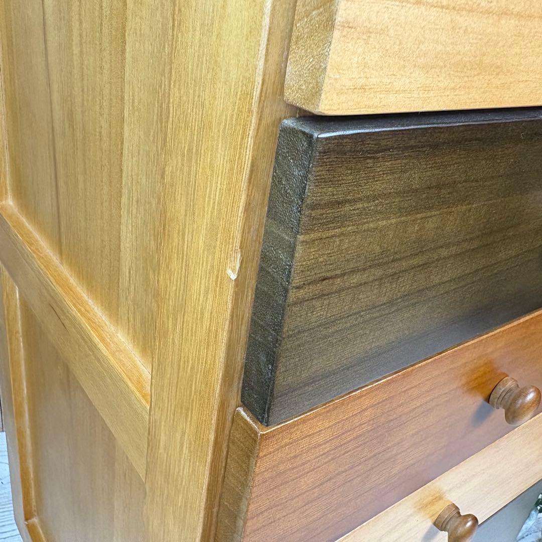 訳あり品【123】ナチュラルウッド桐材無垢木製カラー多引き出し7段チェストタンス