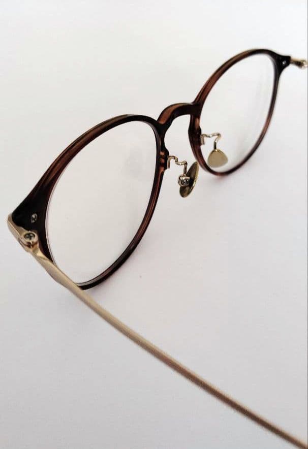 【JINS Combination Titanium】ブラウンデミ(度付き)