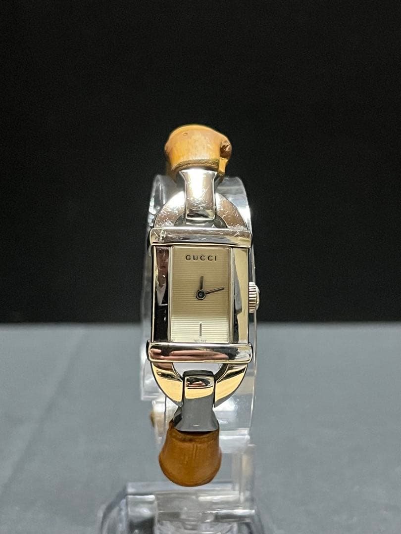 ★超絶レア美品　GUCCI 6800Lレディース腕時計　動作良好バンブーベルト