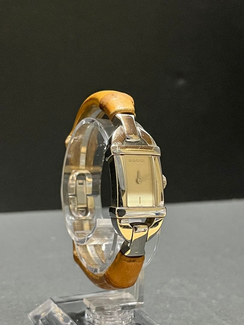 ★超絶レア美品　GUCCI 6800Lレディース腕時計　動作良好バンブーベルト