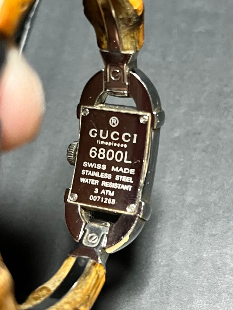 ★超絶レア美品　GUCCI 6800Lレディース腕時計　動作良好バンブーベルト