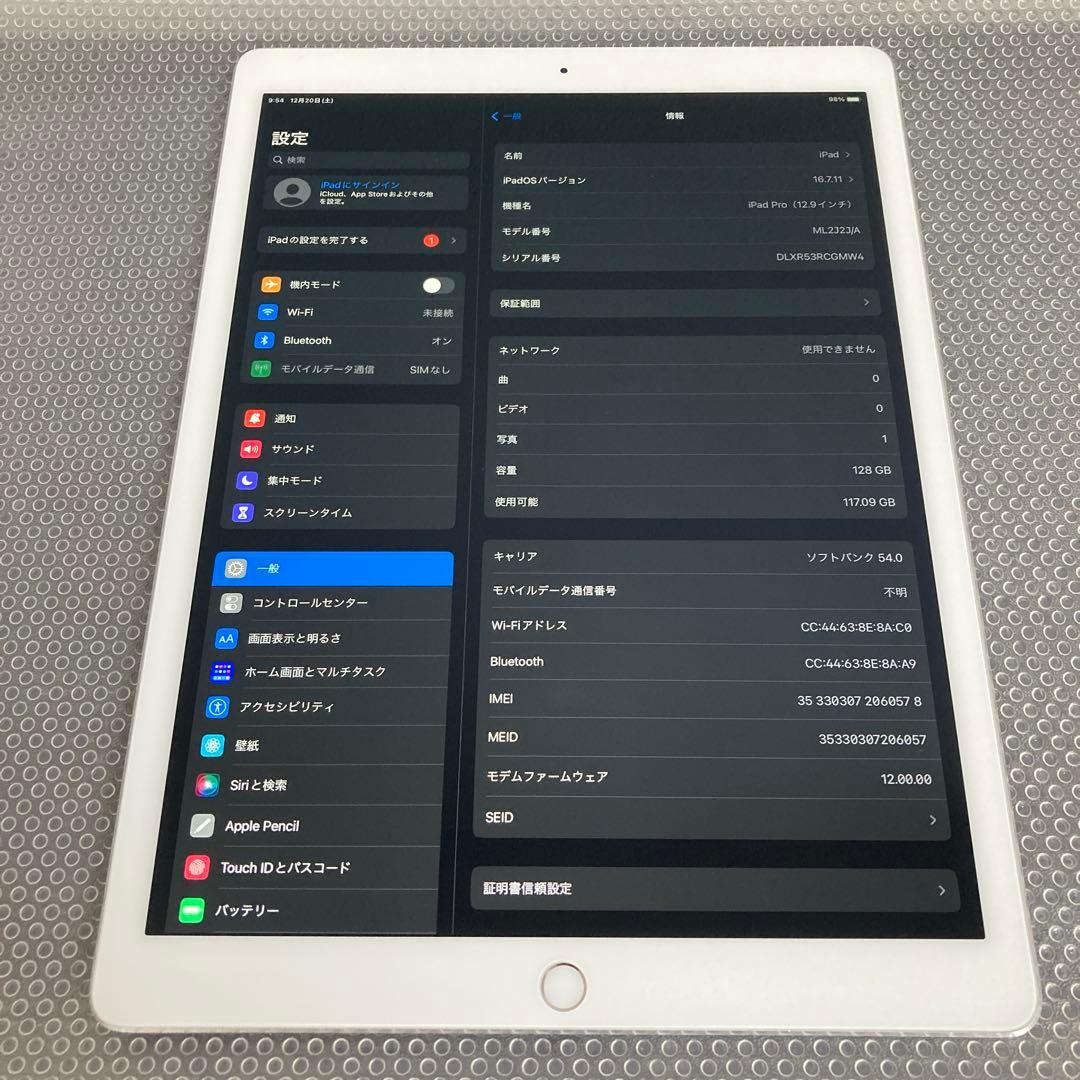 3795【早い者勝ち】iPad Pro 128GB 12.9インチ SIMフリー
