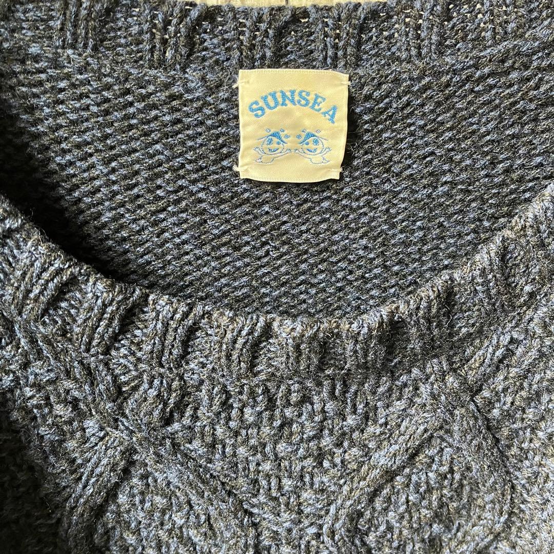 サンシー【3】フィッシャーマンニットセーター【ネイビー】入手困難