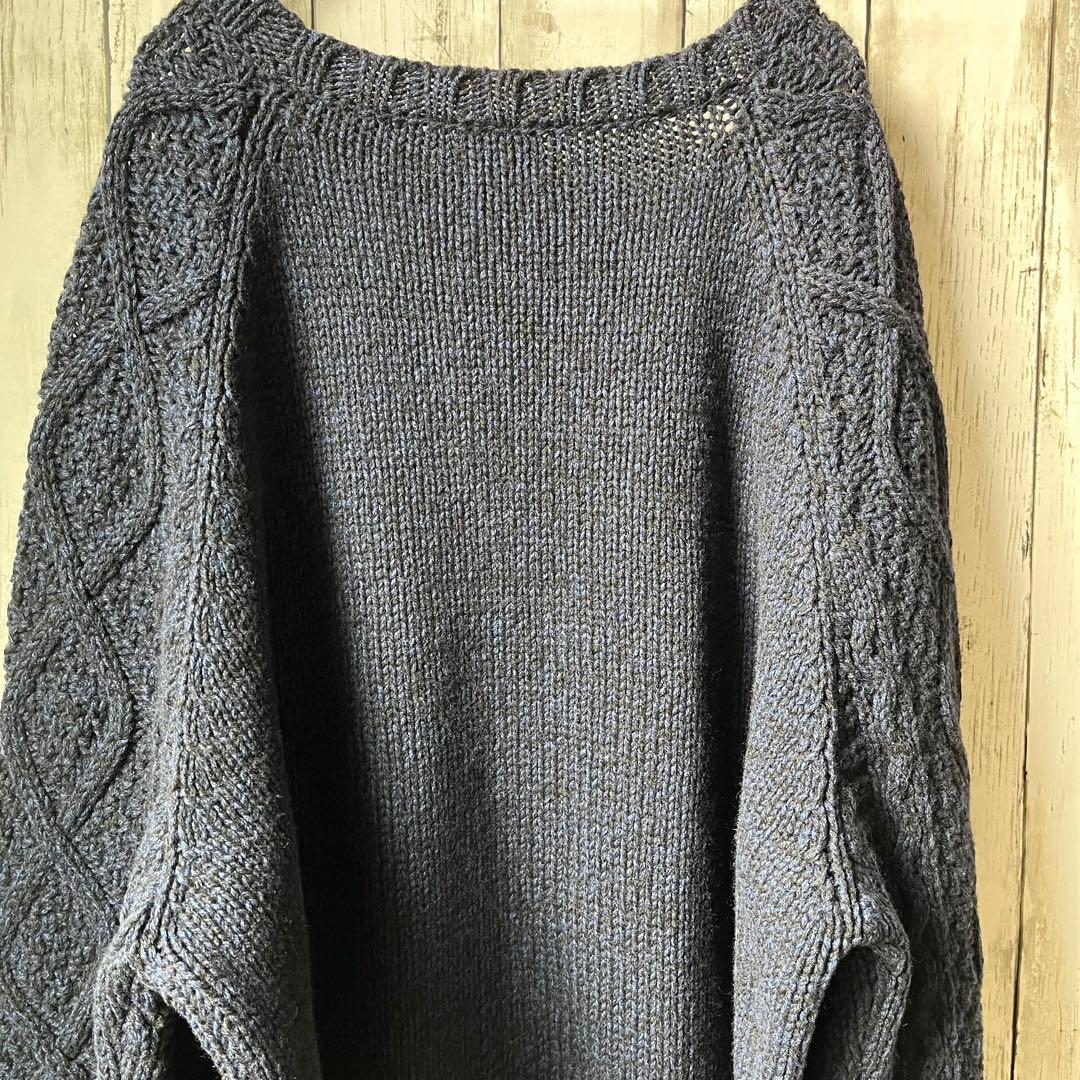 サンシー【3】フィッシャーマンニットセーター【ネイビー】入手困難