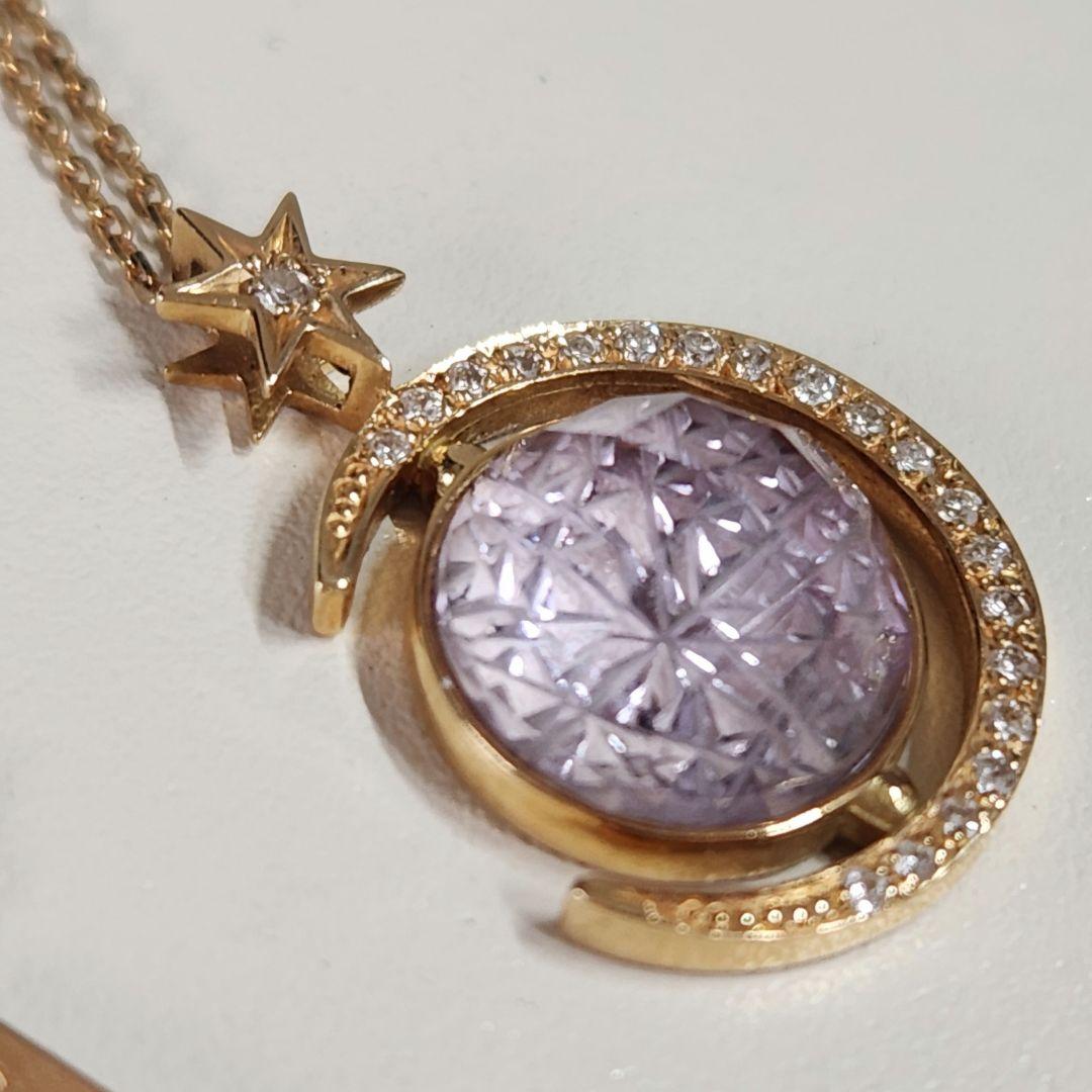 甲州貴石切子 アメジスト 小惑星 ネックレス