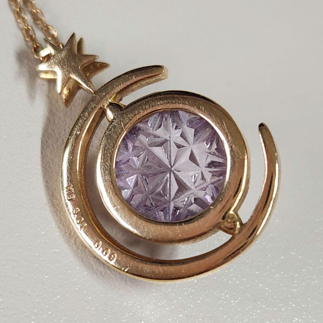 甲州貴石切子 アメジスト 小惑星 ネックレス