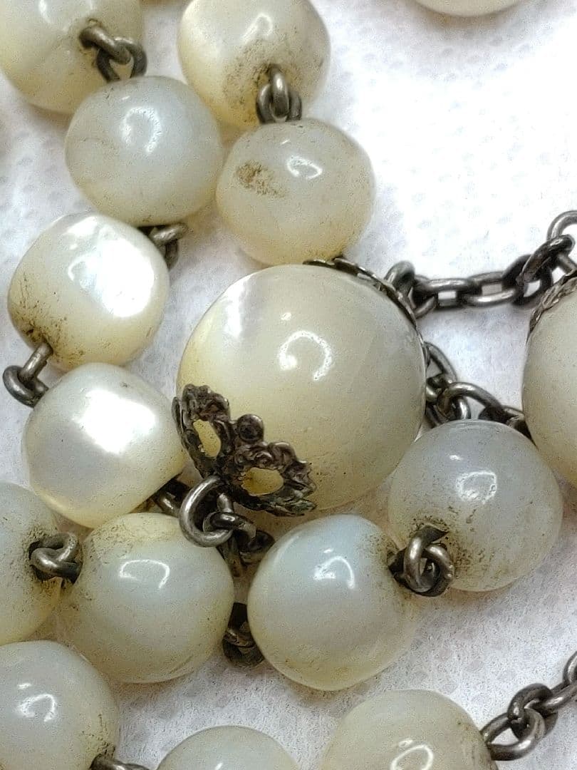 ◎K033-ロザリオ【マザーオブパール】【お値引対象品】