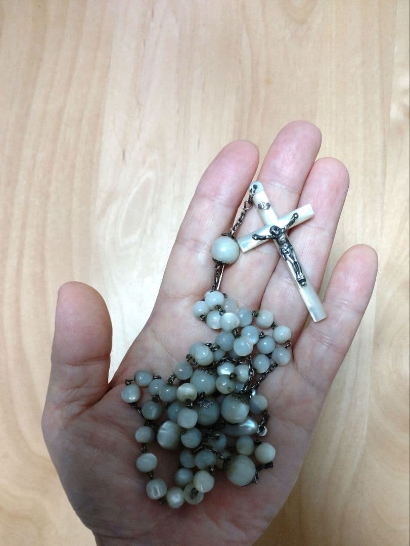 ◎K033-ロザリオ【マザーオブパール】【お値引対象品】