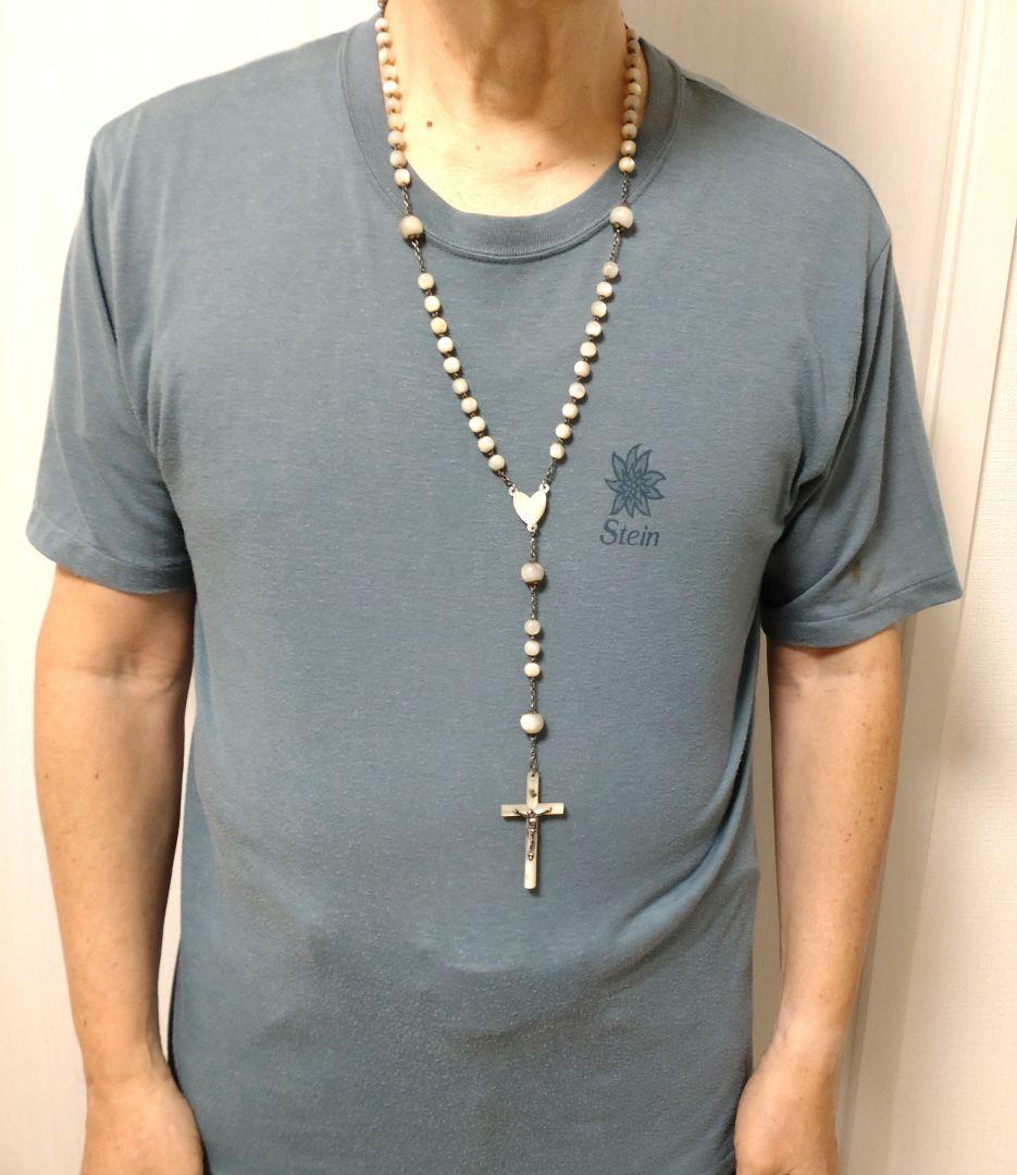 ◎K033-ロザリオ【マザーオブパール】【お値引対象品】