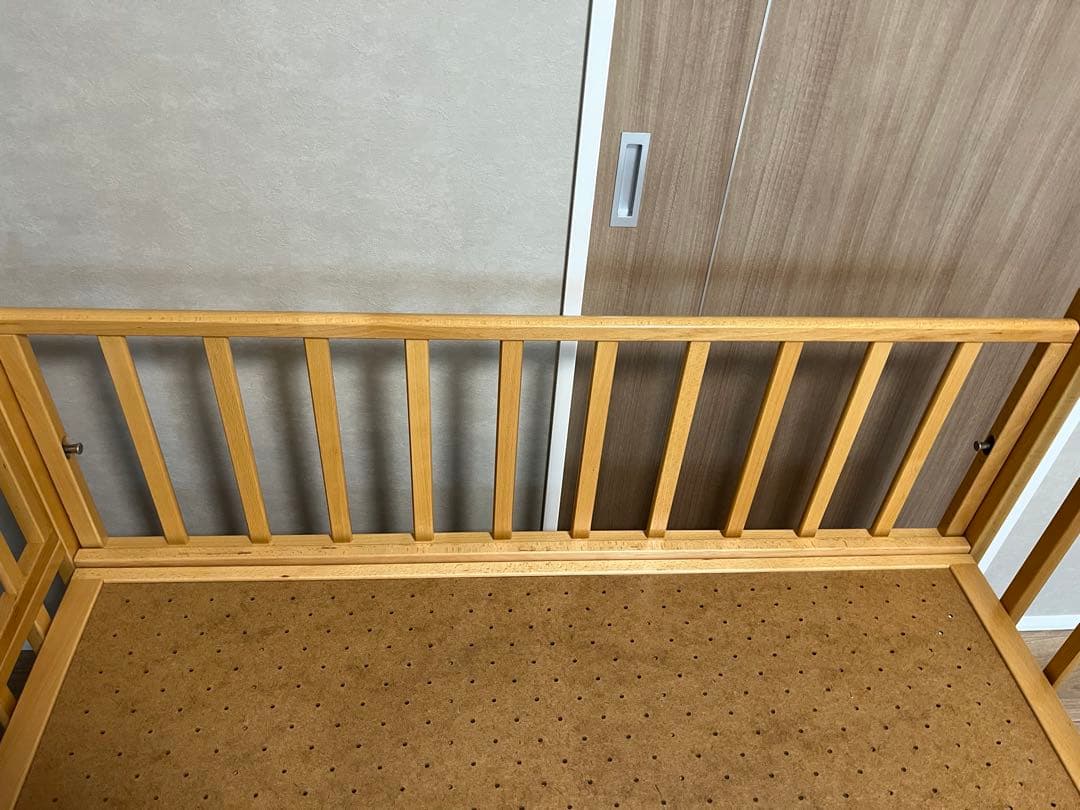 ベビーベッド　ヤマサキ　yamasaki スリーオープンベッド　べッドガード付き