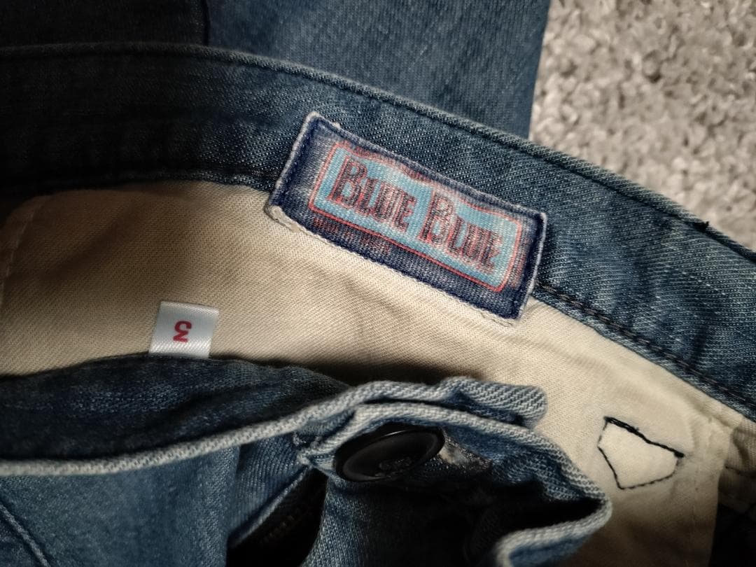 ブルーブルー/再構築ワイドテーパードデニムパンツ/インディゴ染め/SIZE 3